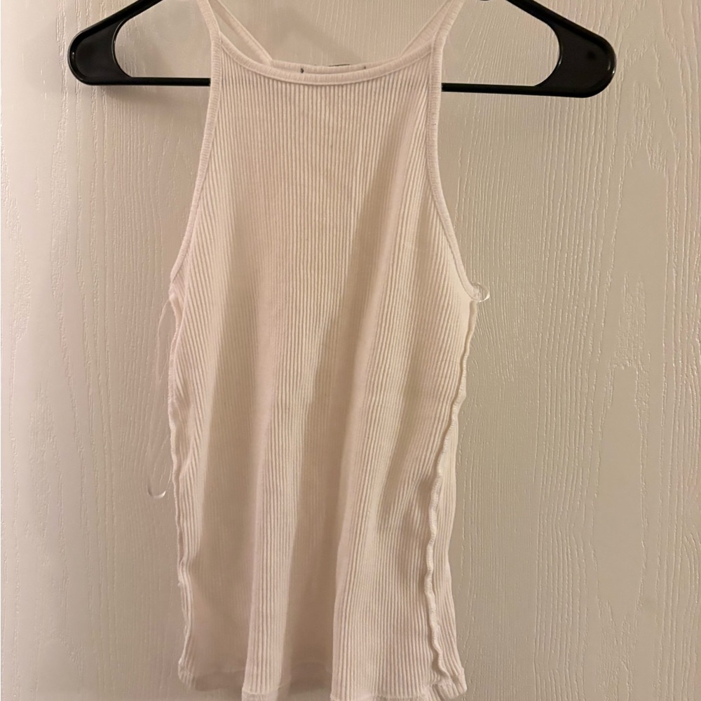 White Ribbed Tank Top